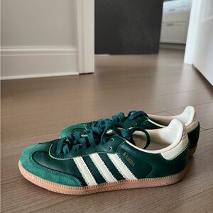 Adidas Green and White Samba sneakers